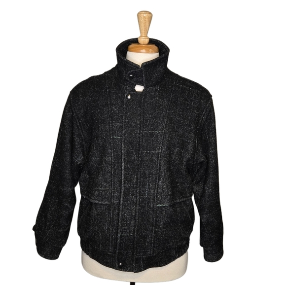 Vintage Tempo Europa by London Fog Wool Bomber Jacket Made in Canada Size M - Picture 1 of 14